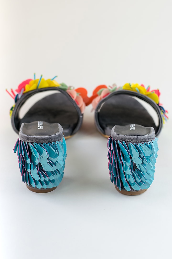 Multi-Coloured Vegan Leather Embellished Heels by The Episode at Pernia's Pop Up Shop