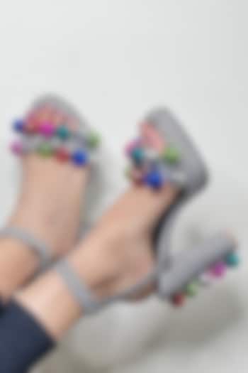 Multi-Coloured Pearl Embellished Heels by The Episode