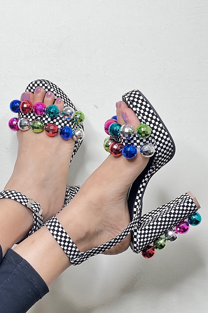 Multi-Coloured Pearl Embellished Heels by The Episode