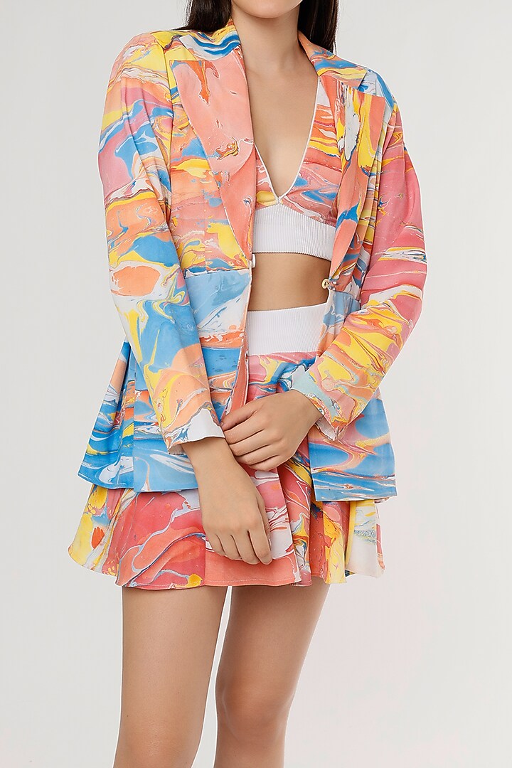 Multi-Colored Crepe Jacket Set by Erised Couture at Pernia's Pop Up Shop