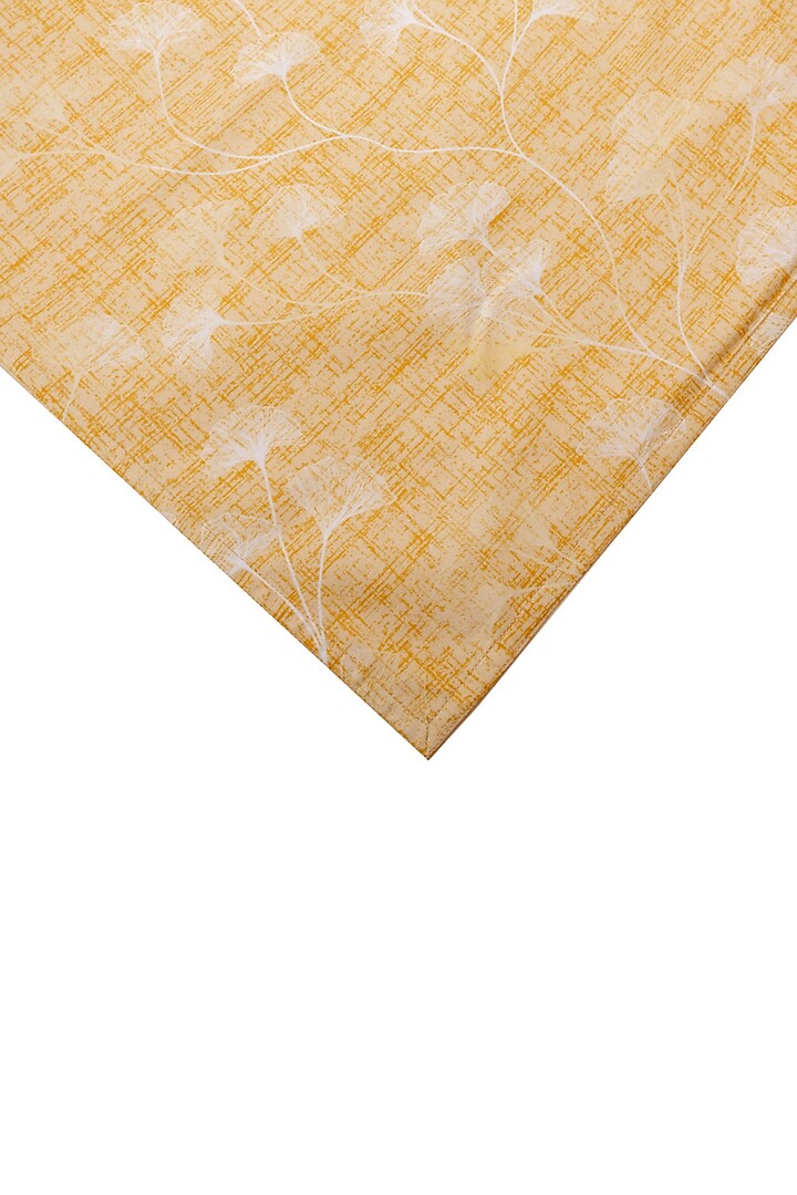 Gingko Mustard Cotton Floral Digital Printed Table Runner by Eris home at Pernia's Pop Up Shop
