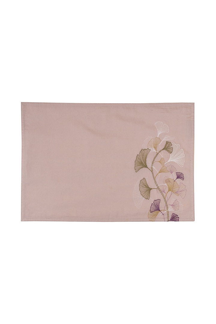 Gingko Plum Cotton Floral Printed Table Mats (Set of 4) by Eris home at Pernia's Pop Up Shop