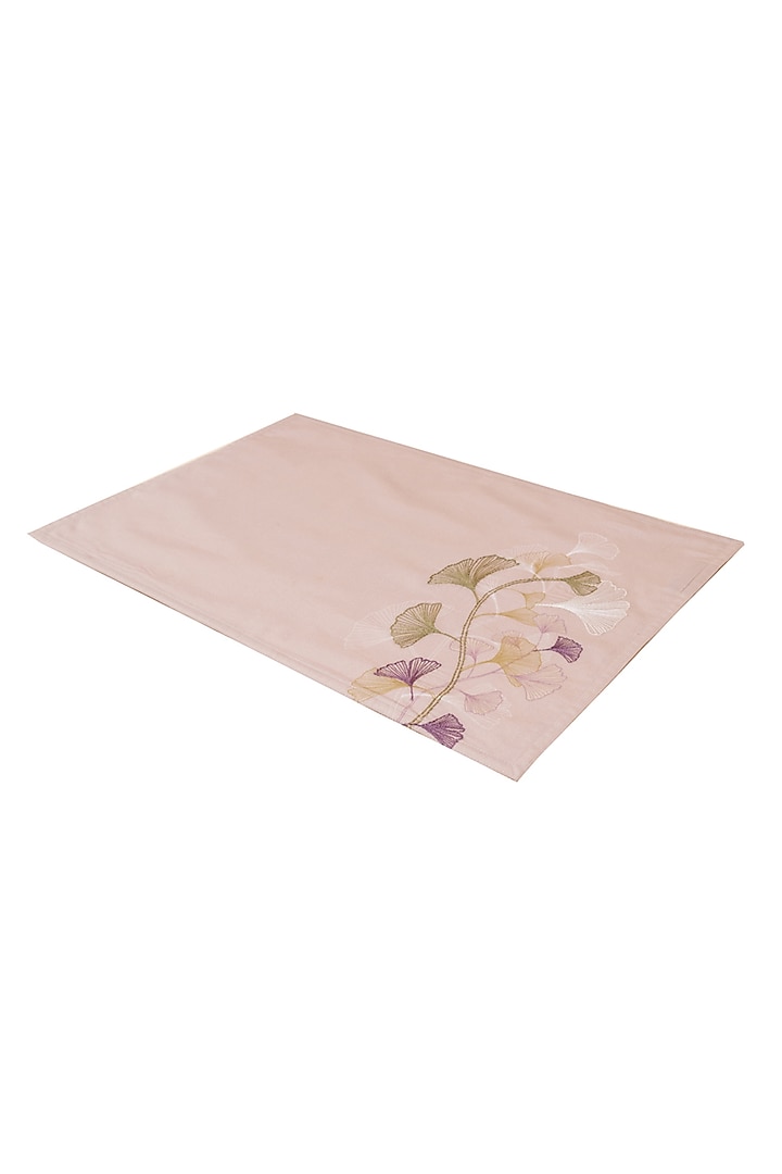 Gingko Plum Cotton Floral Printed Table Mats (Set of 4) by Eris home at Pernia's Pop Up Shop