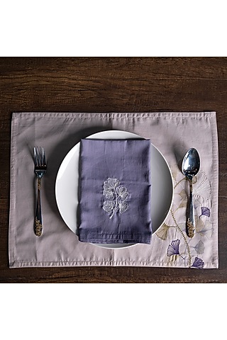 Lavender Embroidered Napkins (Set of 6) by Eris home
