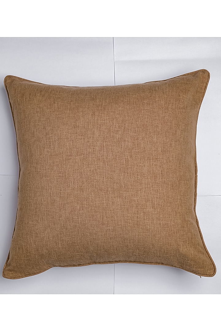 Light Brown Texture Embroidered Cushion Cover by Eris home at Pernia's Pop Up Shop