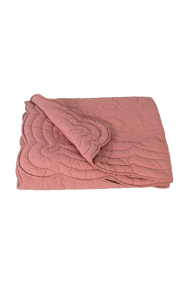 Pink Cotton Embroidered Bedcover Set by Eris home at Pernia's Pop Up Shop
