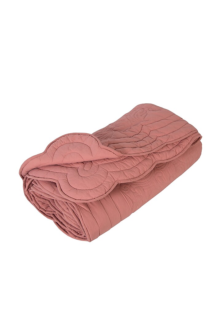 Pink Cotton Embroidered Bedcover Set by Eris home at Pernia's Pop Up Shop