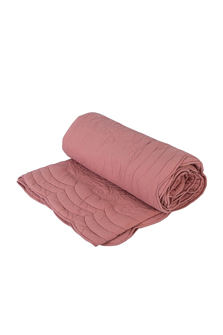 Pink Cotton Embroidered Bedcover Set by Eris home at Pernia's Pop Up Shop