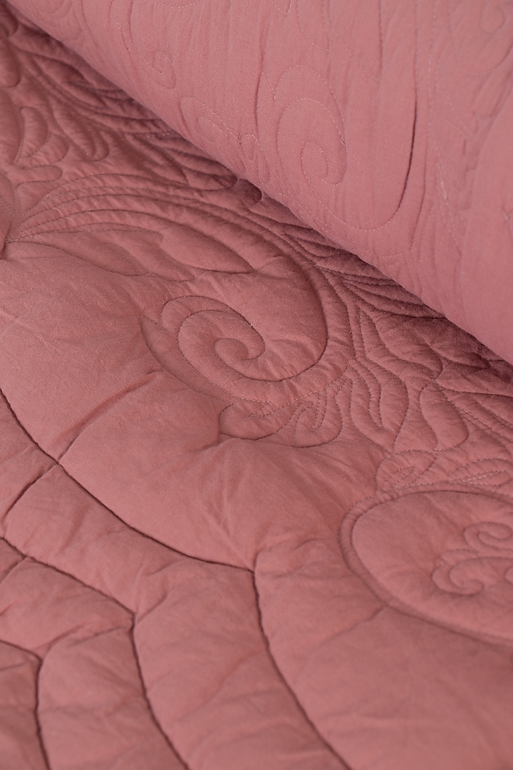 Pink Cotton Embroidered Bedcover Set by Eris home at Pernia's Pop Up Shop