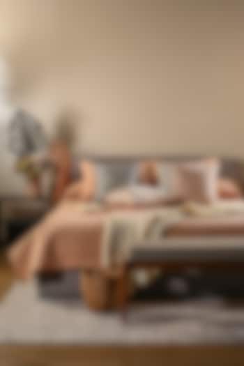 Peach Cotton Embroidered Bedcover Set by Eris home at Pernia's Pop Up Shop