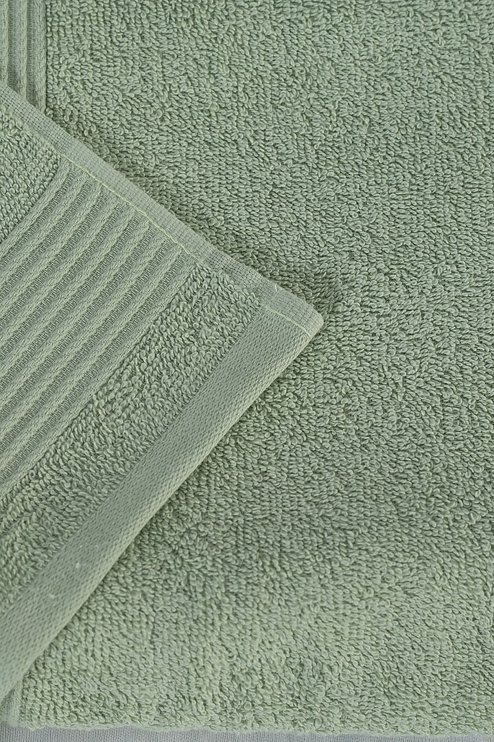 Sage Green Cotton Towel Set (Set of 6) by Eris home at Pernia's Pop Up Shop