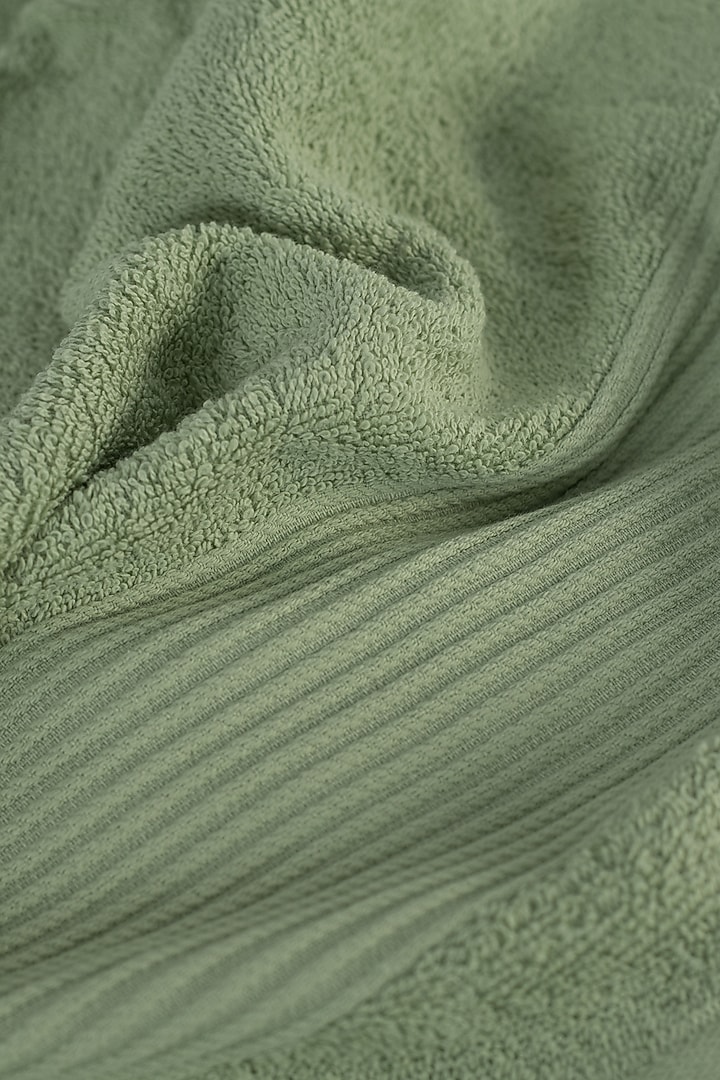 Sage Green Cotton Towel Set (Set of 6) by Eris home at Pernia's Pop Up Shop