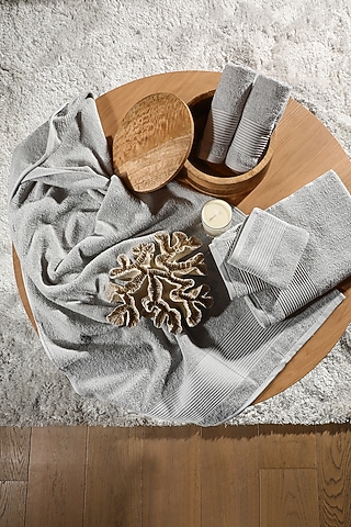 Grey Cotton Towel Set (Set of 6) by Eris home