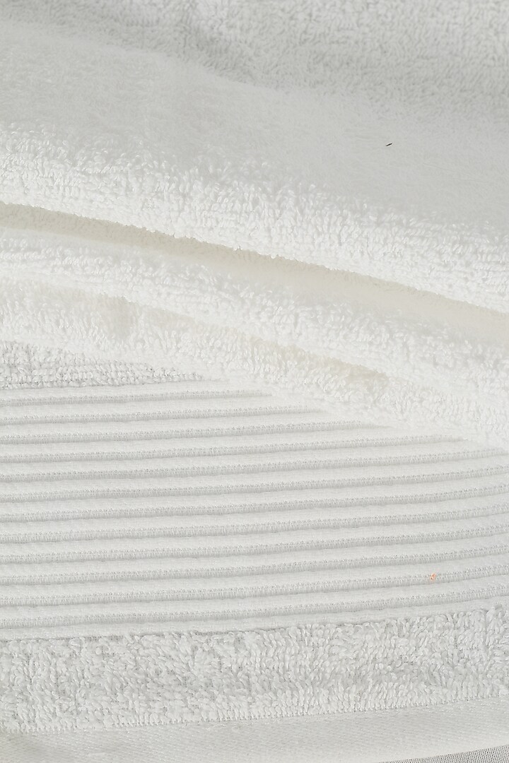 White Cotton Towel Set (Set of 6) by Eris home at Pernia's Pop Up Shop