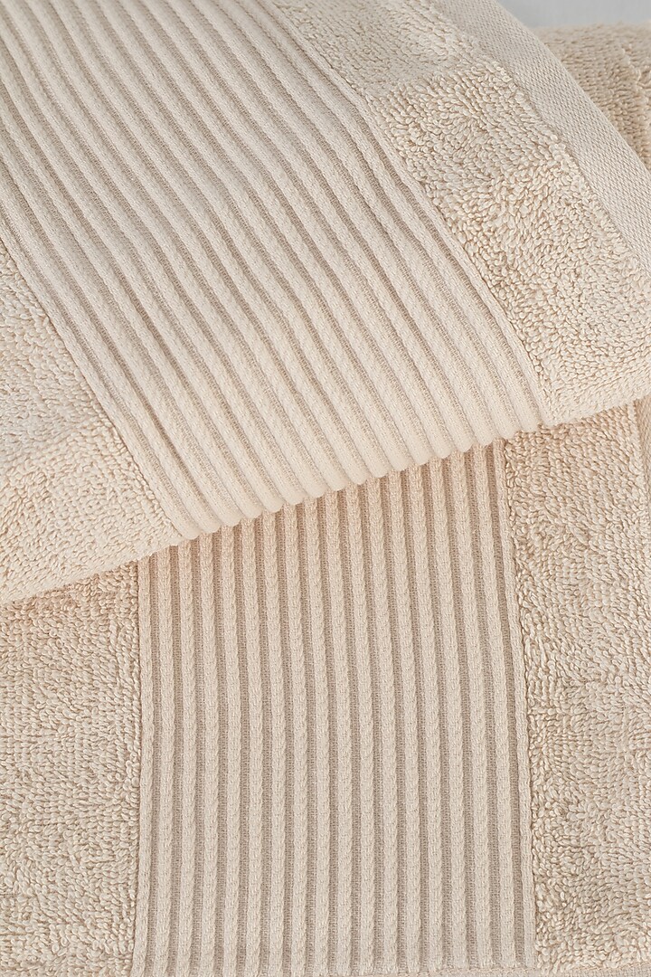 Beige Cotton Towel Set (Set of 6) by Eris home at Pernia's Pop Up Shop