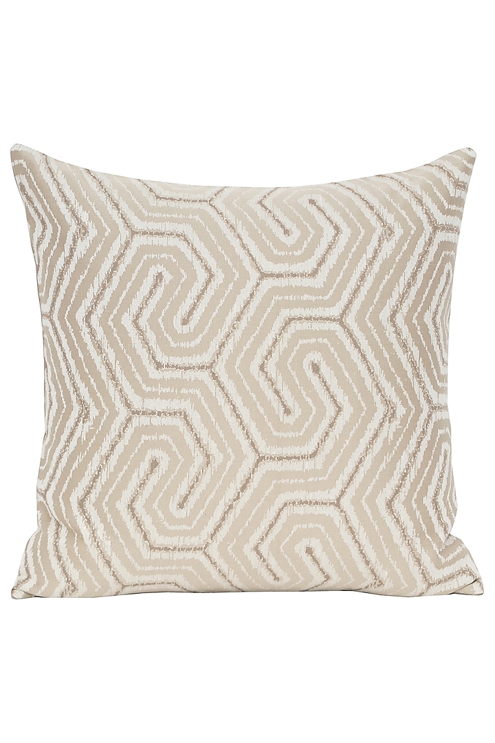 Cream & Beige Silk Pillowcase by Eris home at Pernia's Pop Up Shop