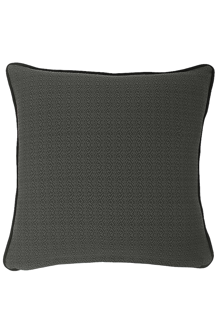 Dark Grey Blended Cotton Woven Cushion Cover by Eris Home