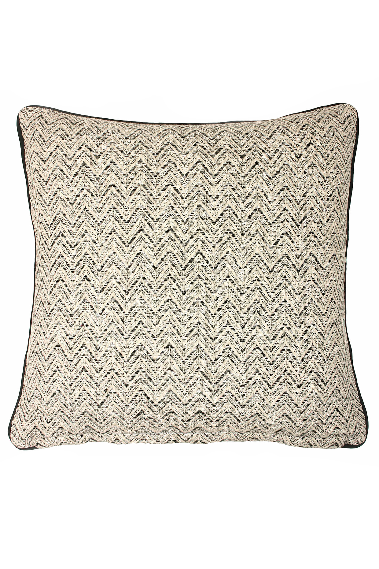 Cream & Black Cotton Woven Cushion Cover by Eris Home