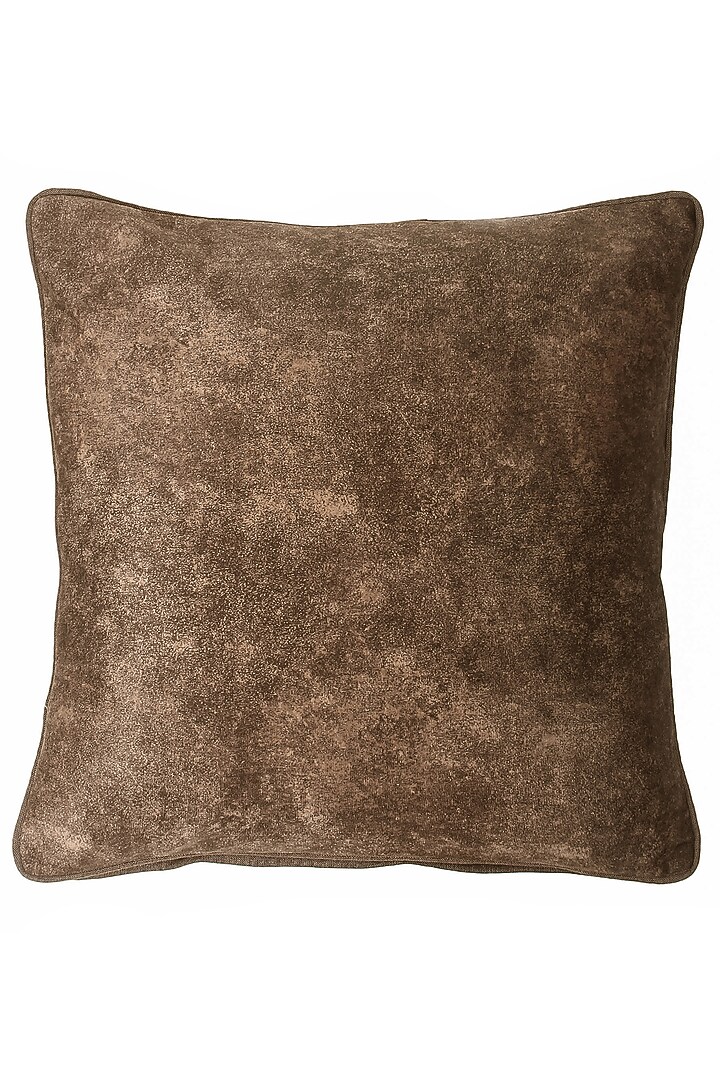 Brown Cotton Velvet Woven Cushion Cover by Eris Home at Pernia's Pop Up Shop