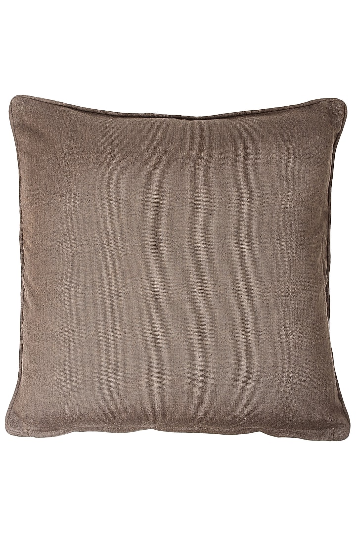 Brown Cotton Velvet Woven Cushion Cover by Eris Home at Pernia's Pop Up Shop
