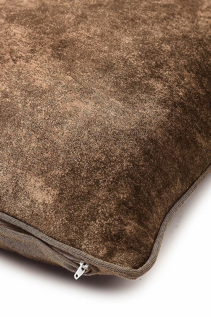 Brown Cotton Velvet Woven Cushion Cover by Eris Home at Pernia's Pop Up Shop