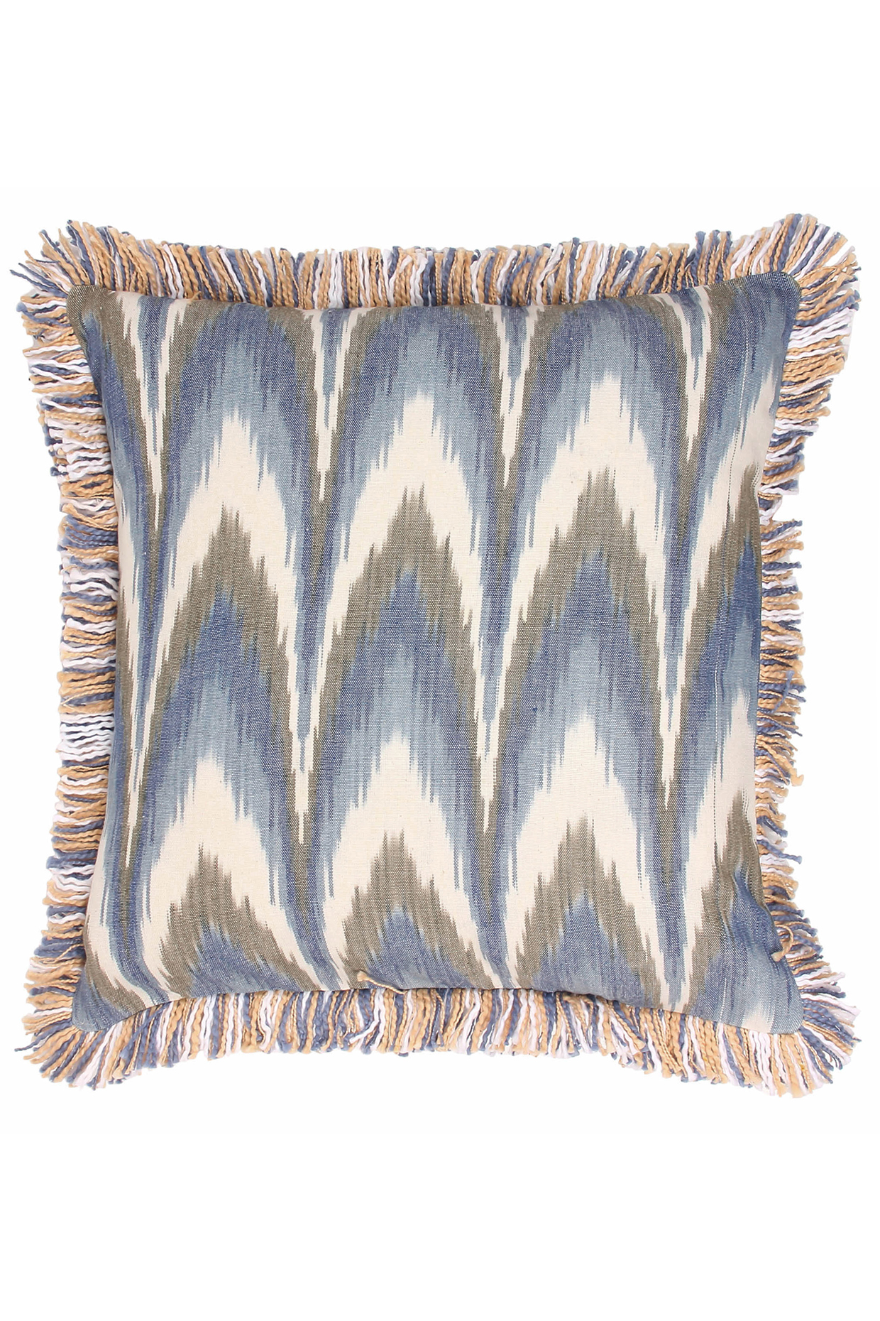 Blue Cotton Woven Cushion Cover by Eris Home