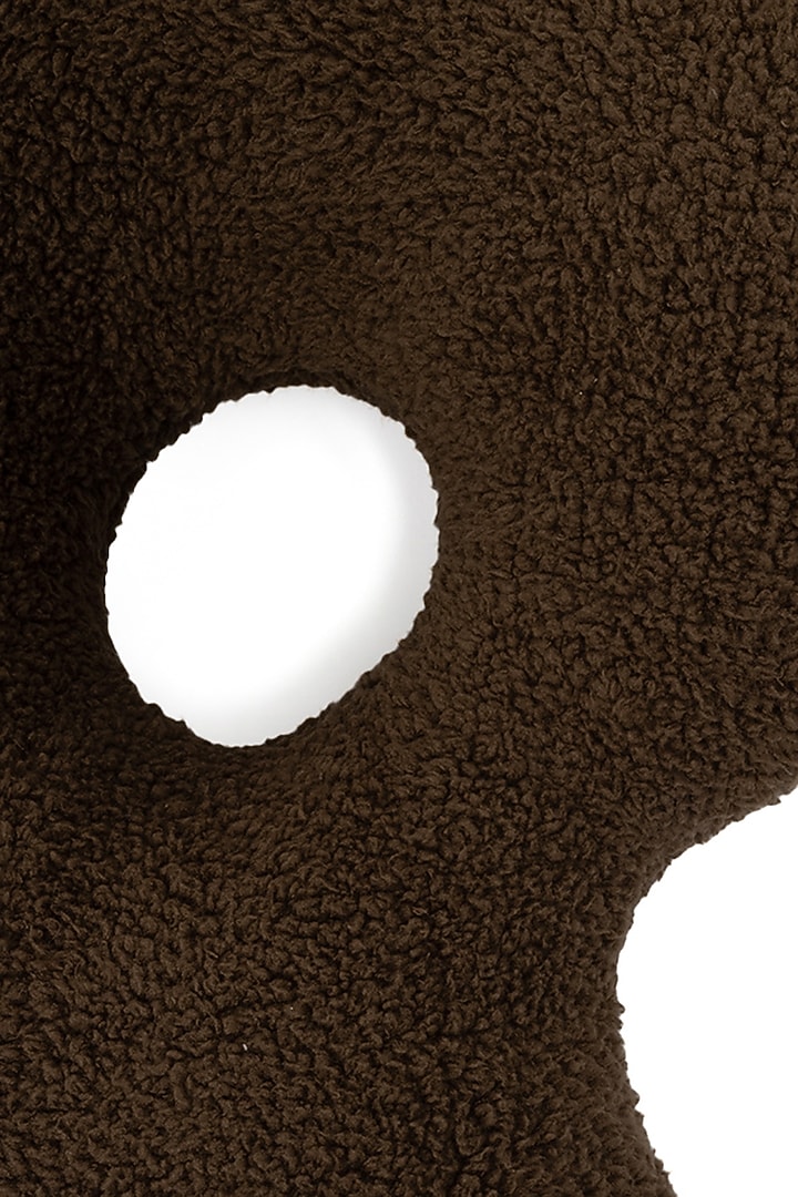 Chocolate Brown Sherpa Yin To My Yang Cushion by Eris home at Pernia's Pop Up Shop