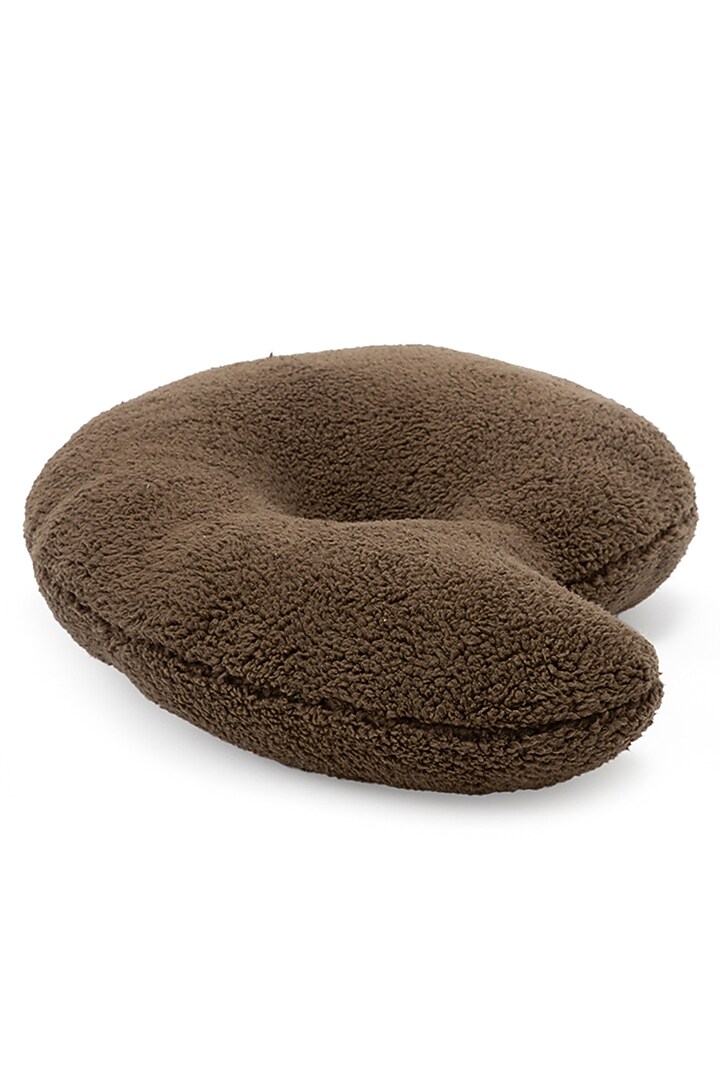 Chocolate Brown Sherpa Yin To My Yang Cushion by Eris home at Pernia's Pop Up Shop