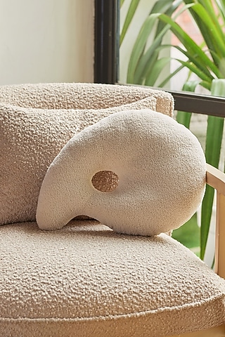 Ivory Sherpa Yin To My Yang Cushion by Eris home