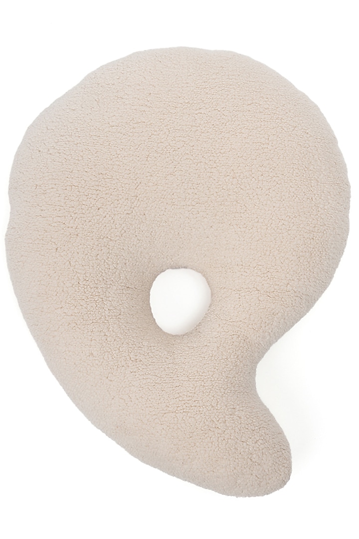 Ivory Sherpa Yin To My Yang Cushion by Eris home at Pernia's Pop Up Shop