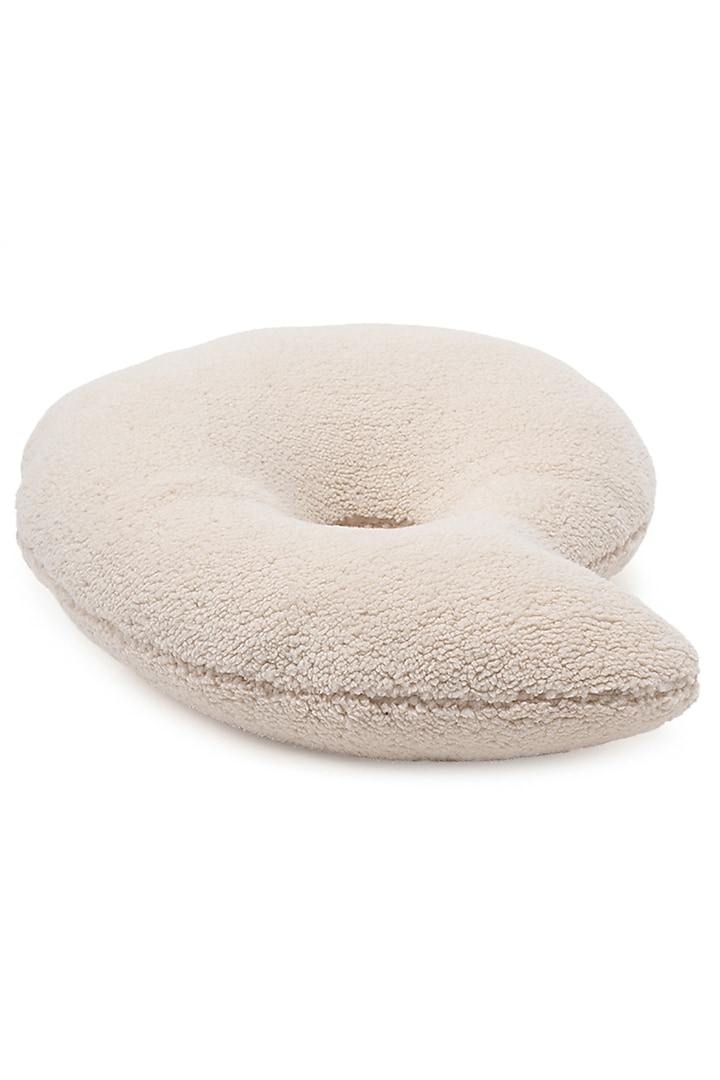 Ivory Sherpa Yin To My Yang Cushion by Eris home at Pernia's Pop Up Shop