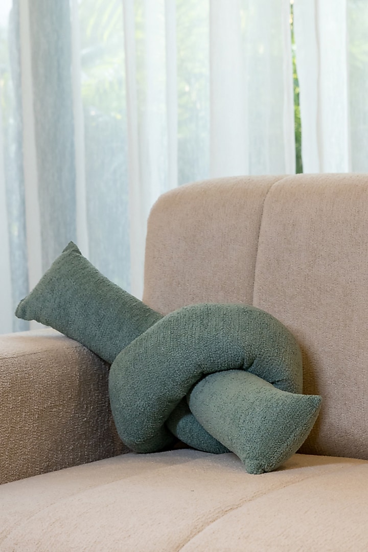 Mint Boucle Love Knot Cushion by Eris home