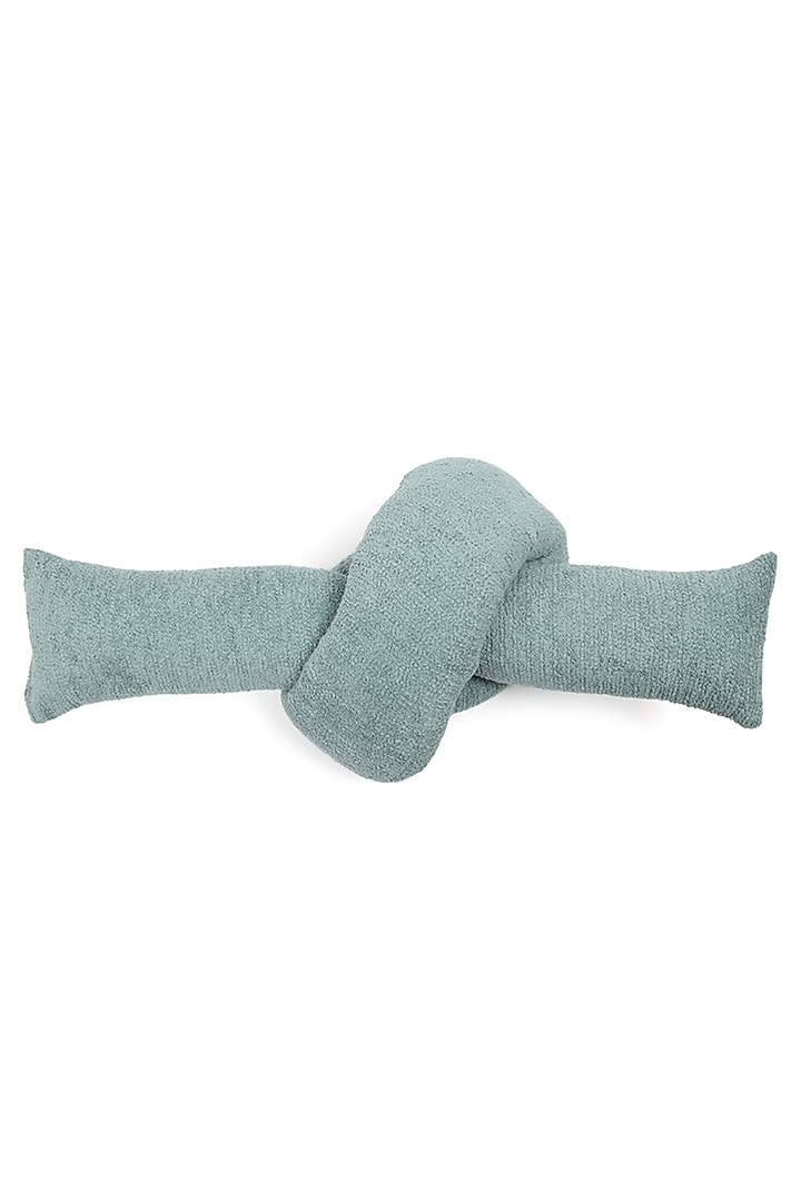 Mint Boucle Love Knot Cushion by Eris home at Pernia's Pop Up Shop