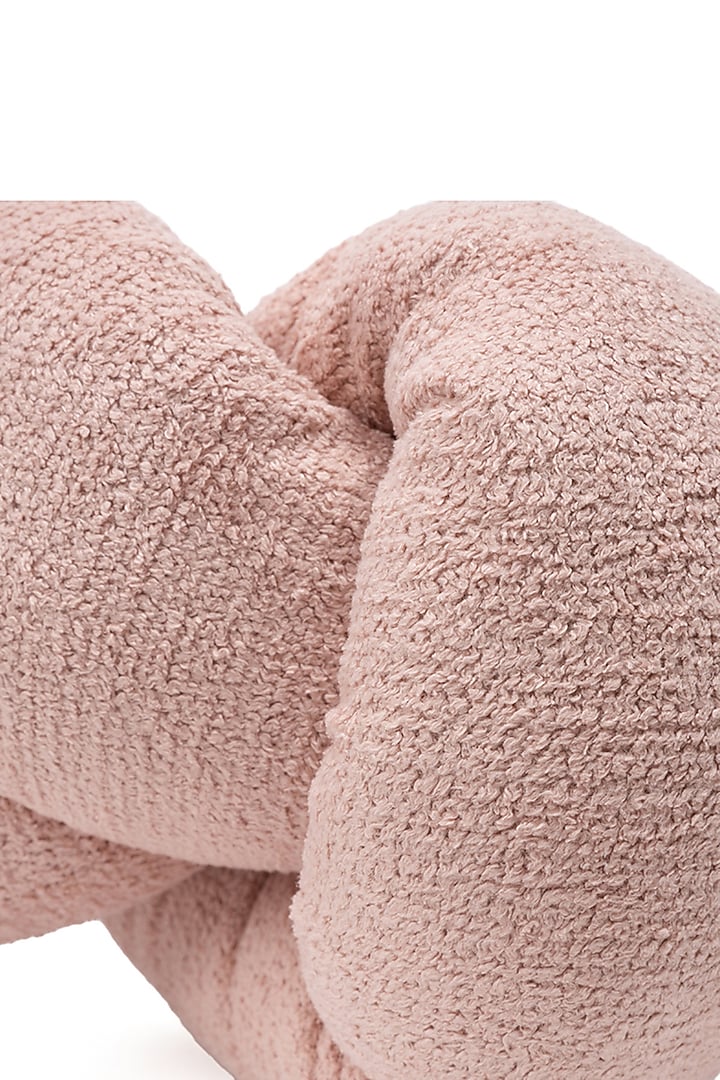 Blush Pink Boucle Love Knot Cushion by Eris home at Pernia's Pop Up Shop