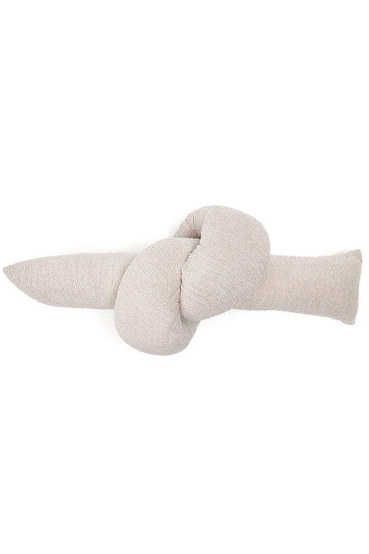 Cream Boucle Love Knot Cushion by Eris home at Pernia's Pop Up Shop