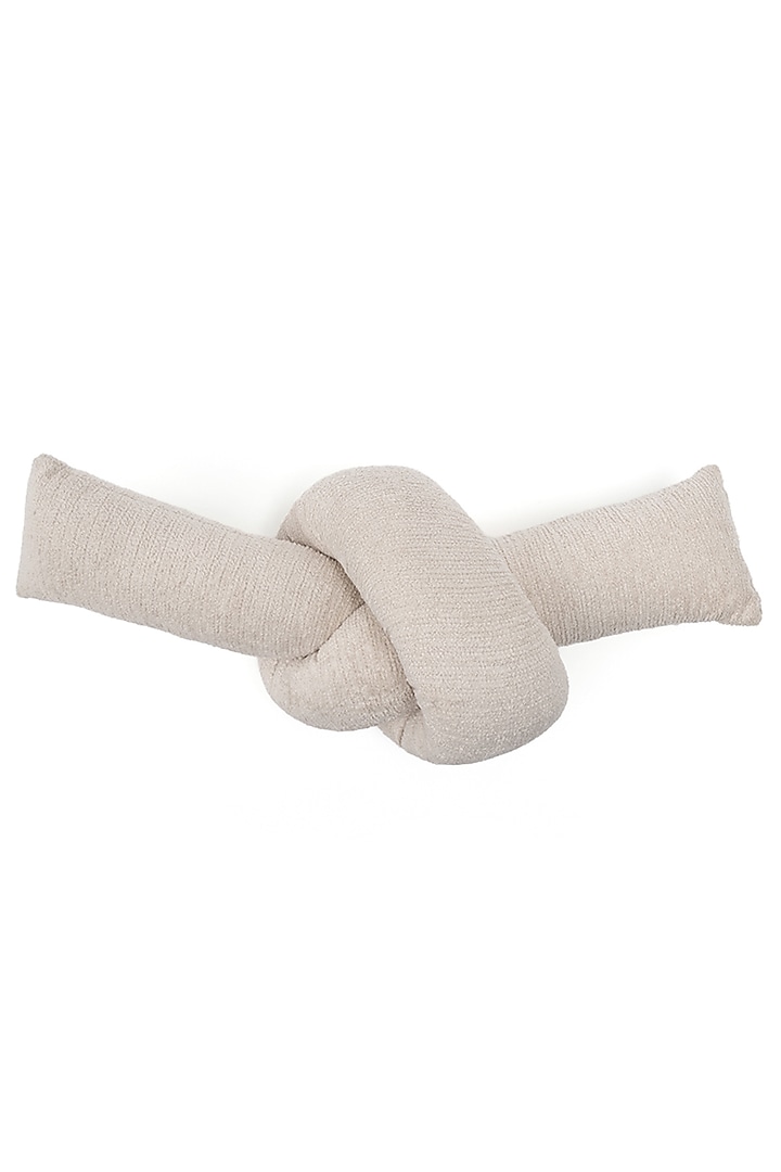 Cream Boucle Love Knot Cushion by Eris home at Pernia's Pop Up Shop