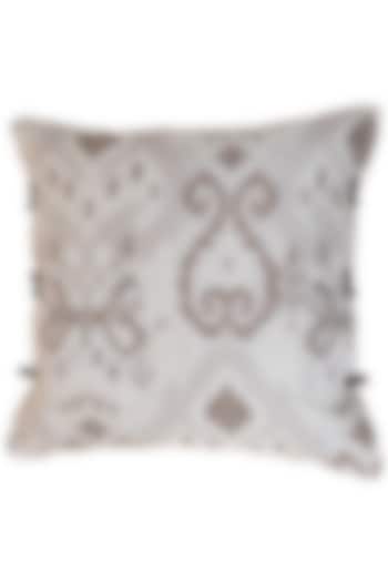 Ivory Ahima Silk Jacquard Cushion Cover by Eris home
