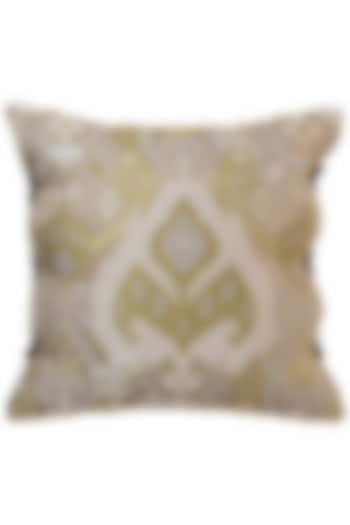 Green Ahima Silk Jacquard Cushion Cover by Eris home