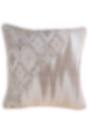 Ivory Ahimsa Silk Jacquard Cushion Cover by Eris home