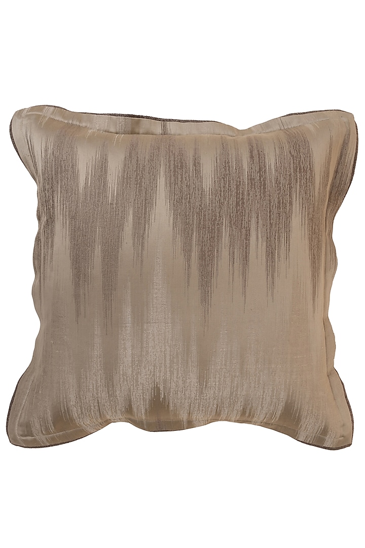 Antique Gold Ahimsa Silk Jacquard Woven Cushion Cover by Eris home
