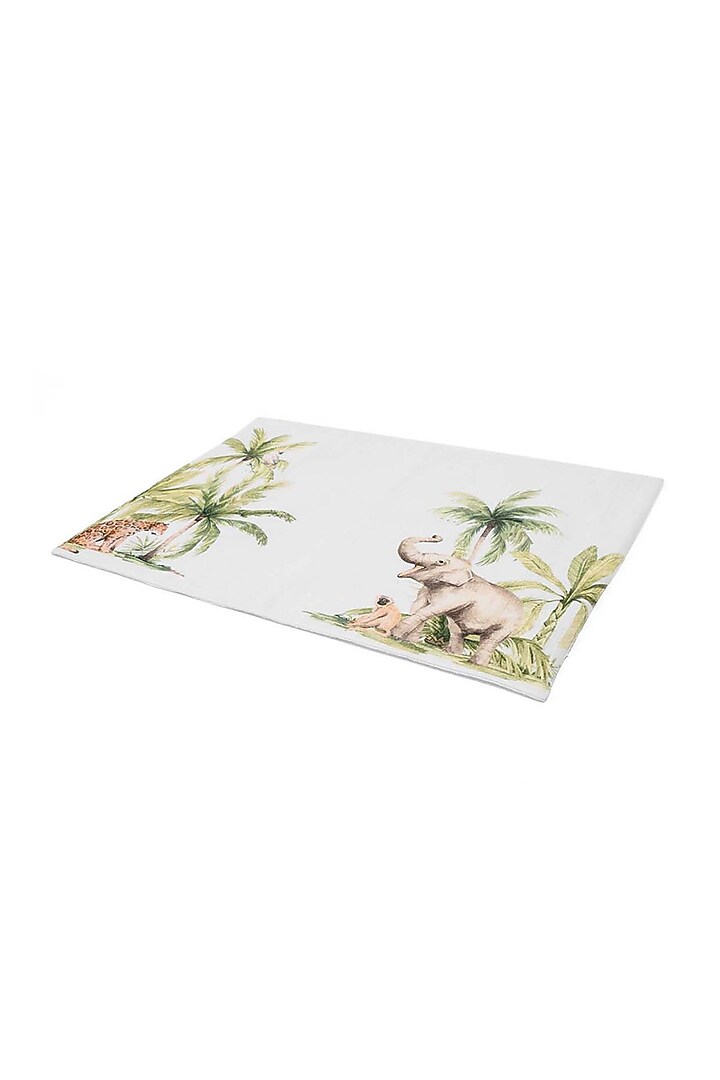 Blue Cotton Geometric Printed Table Mat Set by Eris home at Pernia's Pop Up Shop