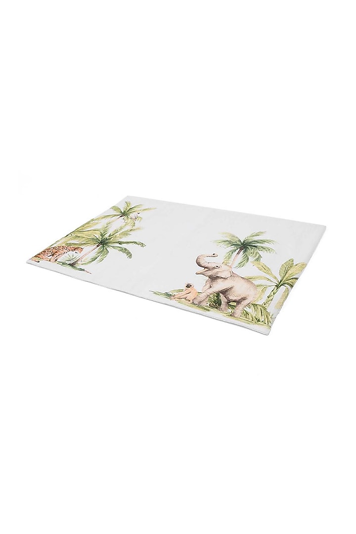 Beige Cotton Geometric Printed Table Mat Set by Eris home at Pernia's Pop Up Shop