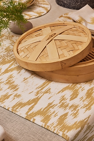 Golden Cotton Abstract Printed Table Runner by Eris home