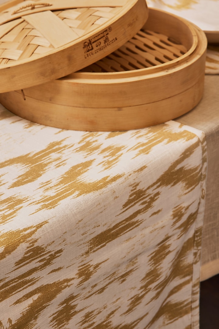 Golden Cotton Abstract Printed Table Runner by Eris home at Pernia's Pop Up Shop