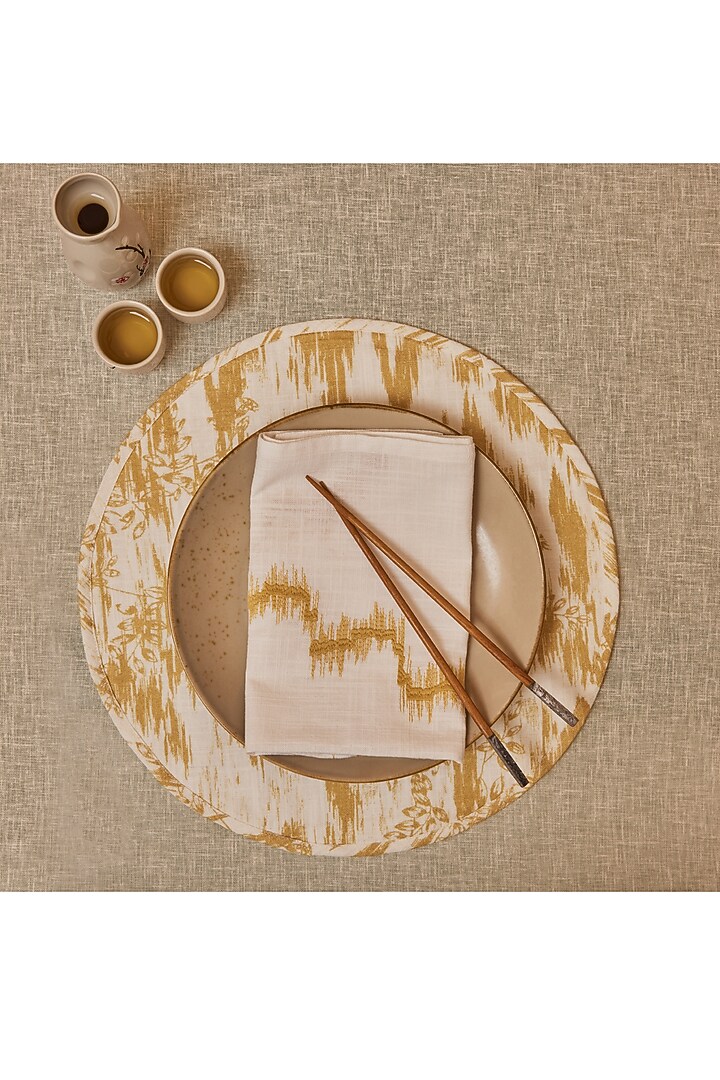 Golden Cotton Abstract Printed Table Mat Set by Eris home at Pernia's Pop Up Shop