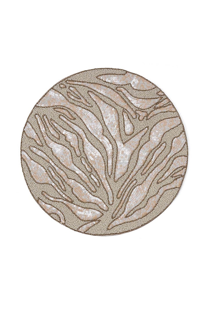 Ivory & Gold Glass Beaded Table Mat Set by Eris home at Pernia's Pop Up Shop