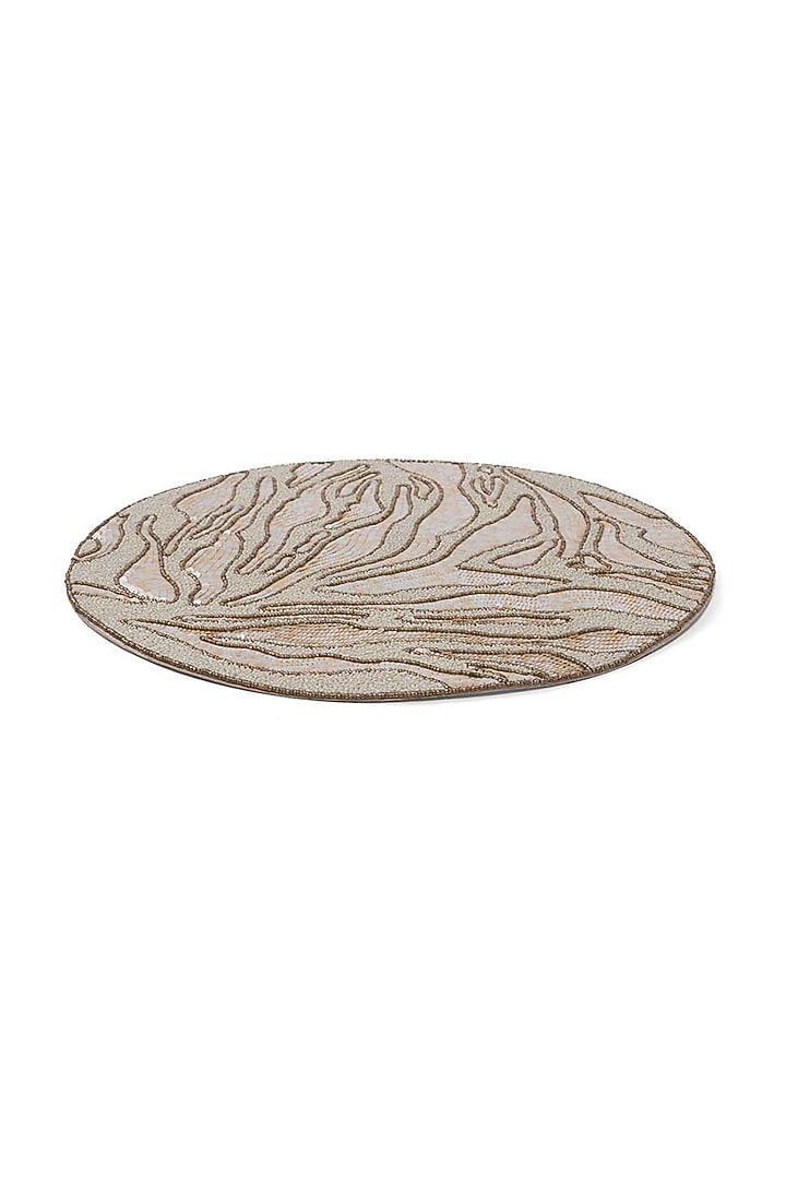 Ivory & Gold Glass Beaded Table Mat Set by Eris home at Pernia's Pop Up Shop