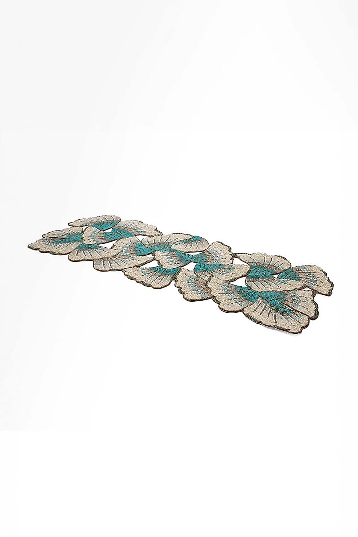 Mineral Blue Sequins & Glass Beaded Ombre Table Runner by Eris home at Pernia's Pop Up Shop