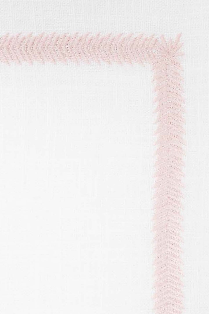 White & Pink Cotton Slub Thread Embroidered Table Napkin Set by Eris home at Pernia's Pop Up Shop