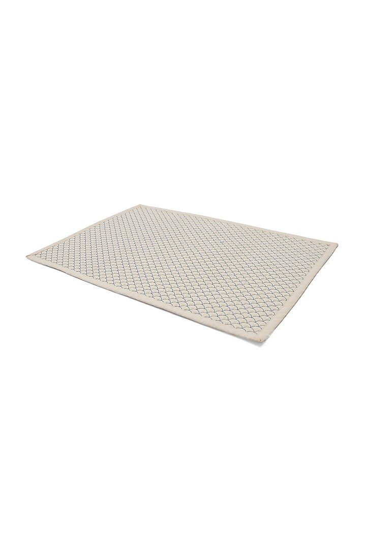 Beige Cotton Quilted Table Mat Set by Eris home at Pernia's Pop Up Shop